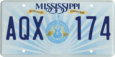 MS license plate AQX174