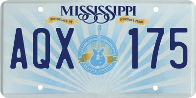 MS license plate AQX175
