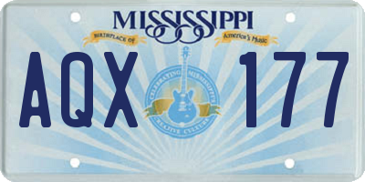 MS license plate AQX177