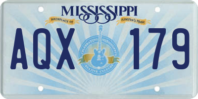 MS license plate AQX179