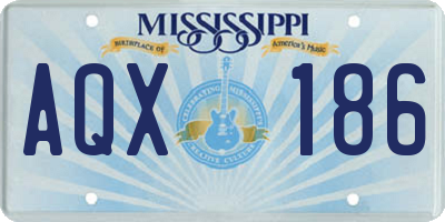 MS license plate AQX186