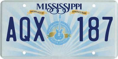 MS license plate AQX187
