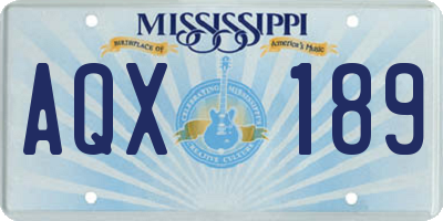 MS license plate AQX189