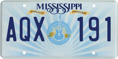 MS license plate AQX191