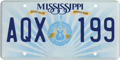 MS license plate AQX199