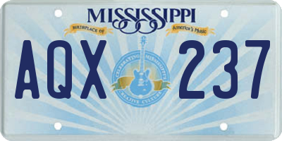 MS license plate AQX237