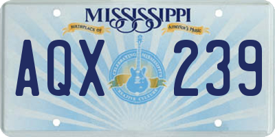 MS license plate AQX239