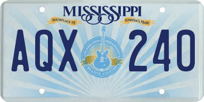 MS license plate AQX240