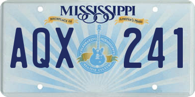 MS license plate AQX241