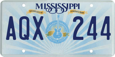 MS license plate AQX244
