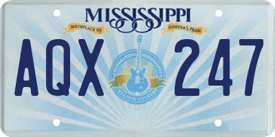 MS license plate AQX247