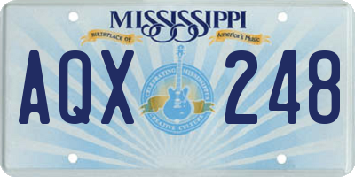 MS license plate AQX248