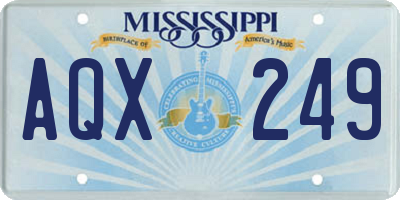 MS license plate AQX249