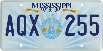 MS license plate AQX255