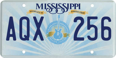 MS license plate AQX256