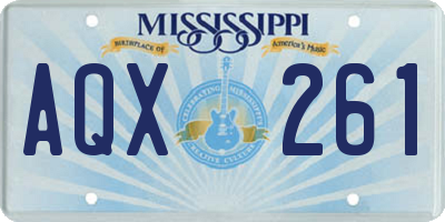 MS license plate AQX261