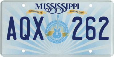 MS license plate AQX262