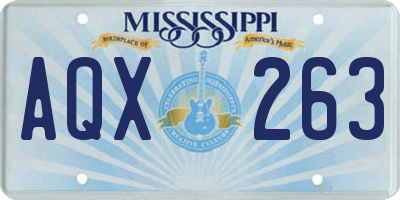 MS license plate AQX263