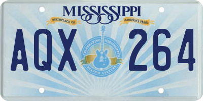 MS license plate AQX264