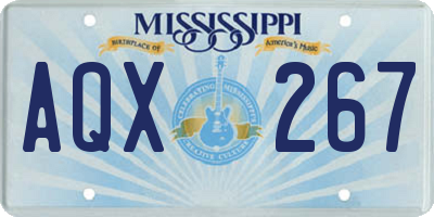 MS license plate AQX267