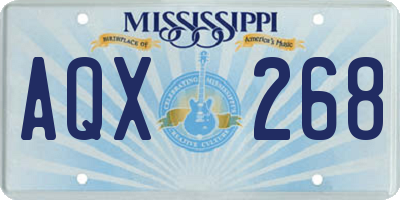 MS license plate AQX268