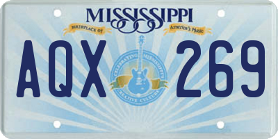 MS license plate AQX269