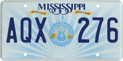 MS license plate AQX276