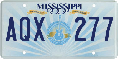 MS license plate AQX277