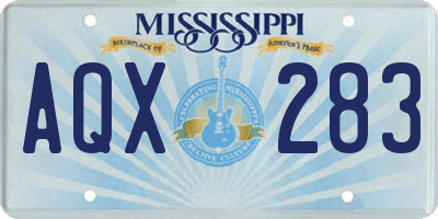 MS license plate AQX283