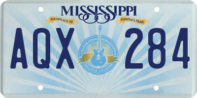 MS license plate AQX284