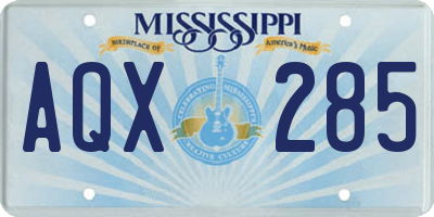 MS license plate AQX285