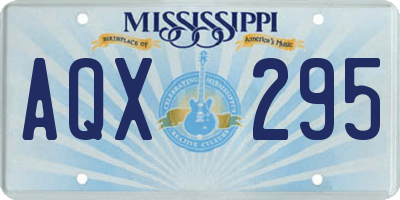 MS license plate AQX295