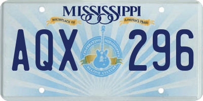 MS license plate AQX296