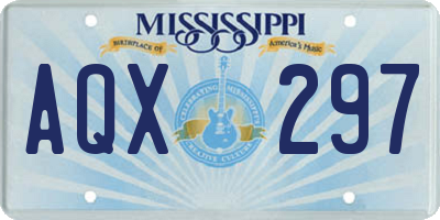MS license plate AQX297