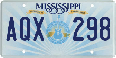 MS license plate AQX298