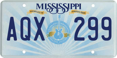 MS license plate AQX299