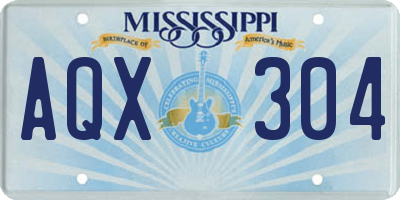 MS license plate AQX304