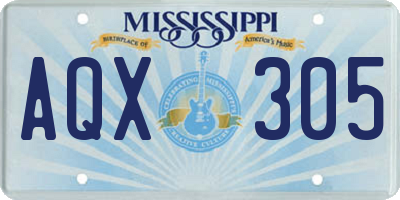 MS license plate AQX305