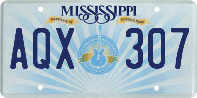 MS license plate AQX307