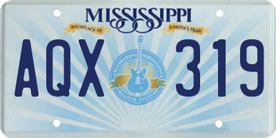 MS license plate AQX319