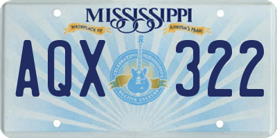 MS license plate AQX322