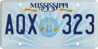 MS license plate AQX323