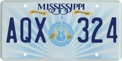 MS license plate AQX324