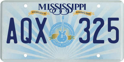 MS license plate AQX325