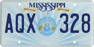 MS license plate AQX328