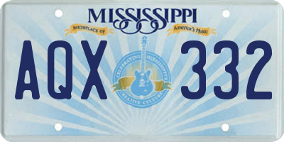 MS license plate AQX332