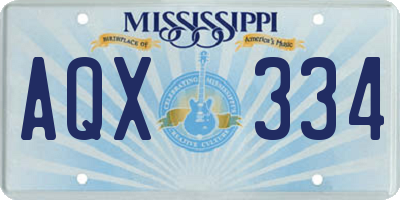 MS license plate AQX334