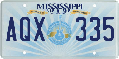 MS license plate AQX335