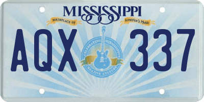 MS license plate AQX337