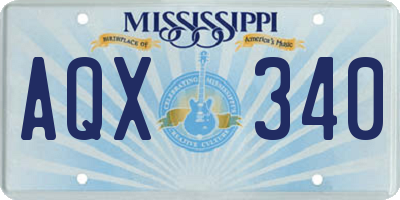 MS license plate AQX340
